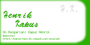 henrik kapus business card